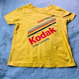 Vintage Kodak Shirt Womens Small Graphic TShirt Logo Polychrome Yellow